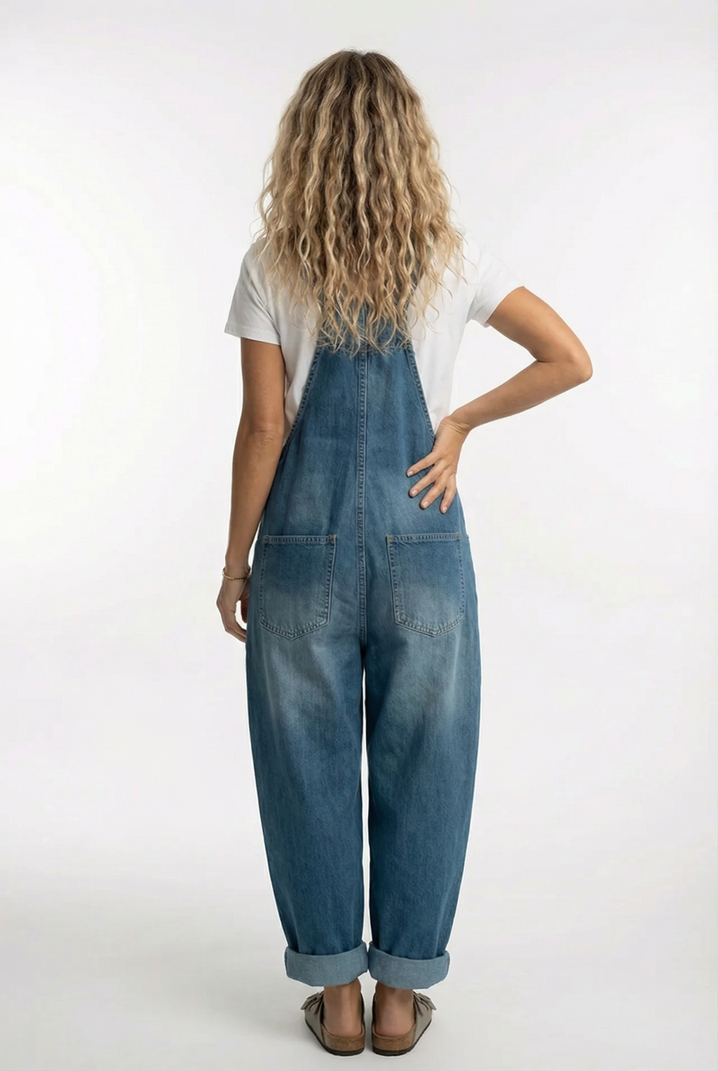 Women's Relaxed Denim Overalls with Adjustable Straps