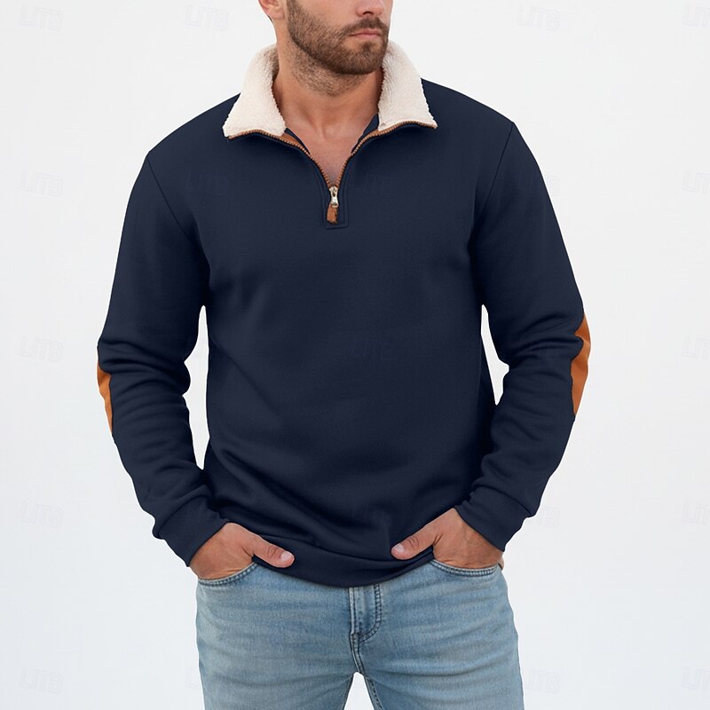 Men's Half-Zip Sweatshirt with Sherpa Collar