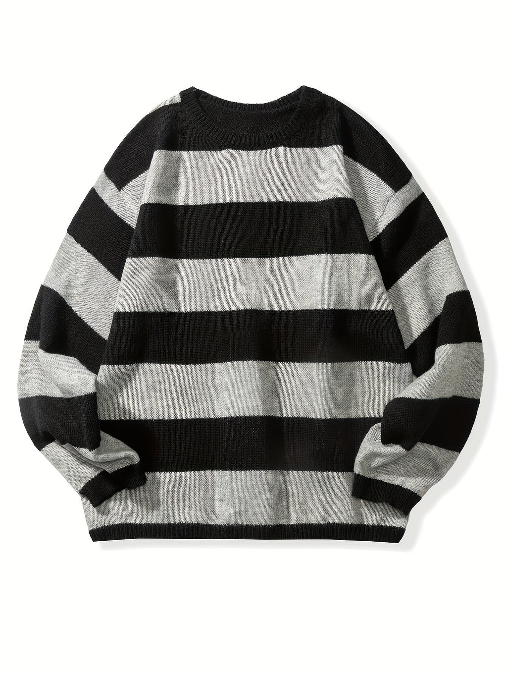 Men's Oversized Wide Stripe Knit Sweater