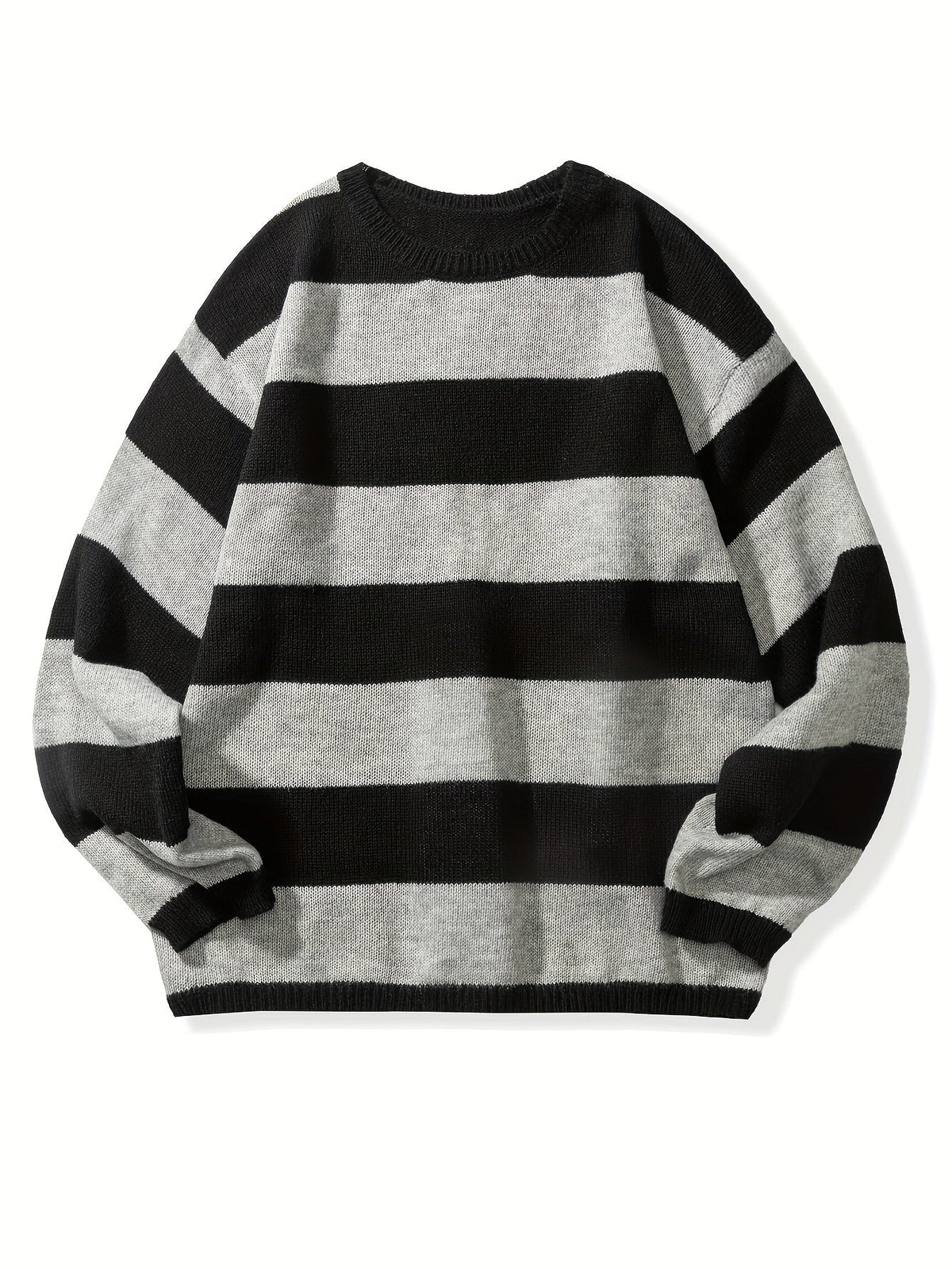 Men's Oversized Wide Stripe Knit Sweater