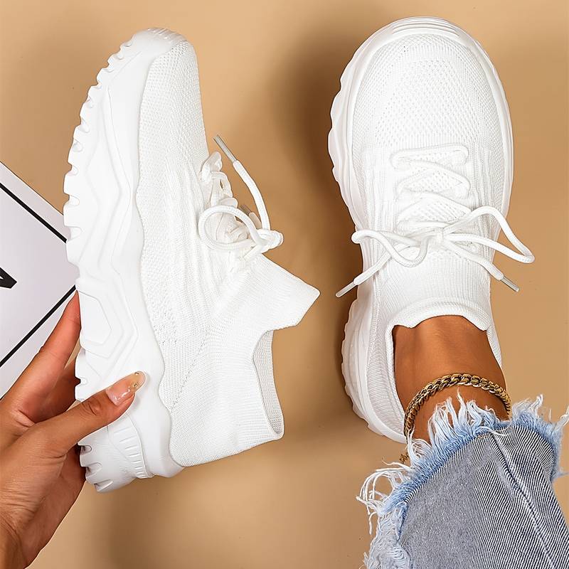 Women's Knit Sock Sneakers with Chunky Platform Sole