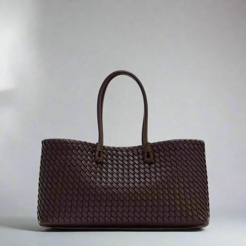 Women's Woven Tote Bag with Top Handles