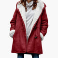 Women’s Hooded Faux Suede Toggle Coat