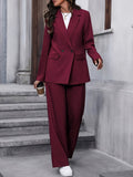 Women's Tailored Blazer and Wide-Leg Trouser Set