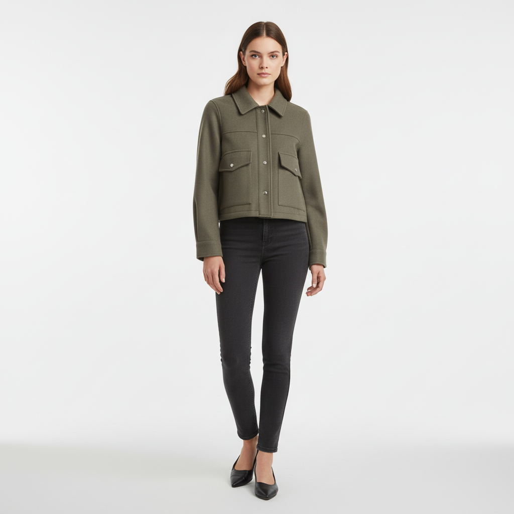 Women’s Cropped Brushed Utility Jacket