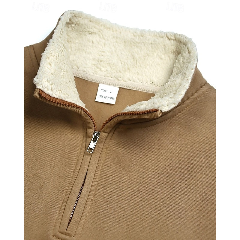 Men's Half-Zip Sweatshirt with Sherpa Collar