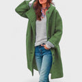 Women's Oversized Longline Button-Front Wool-Look Coat