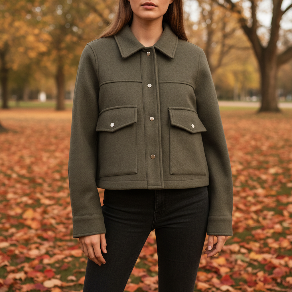 Women’s Cropped Brushed Utility Jacket