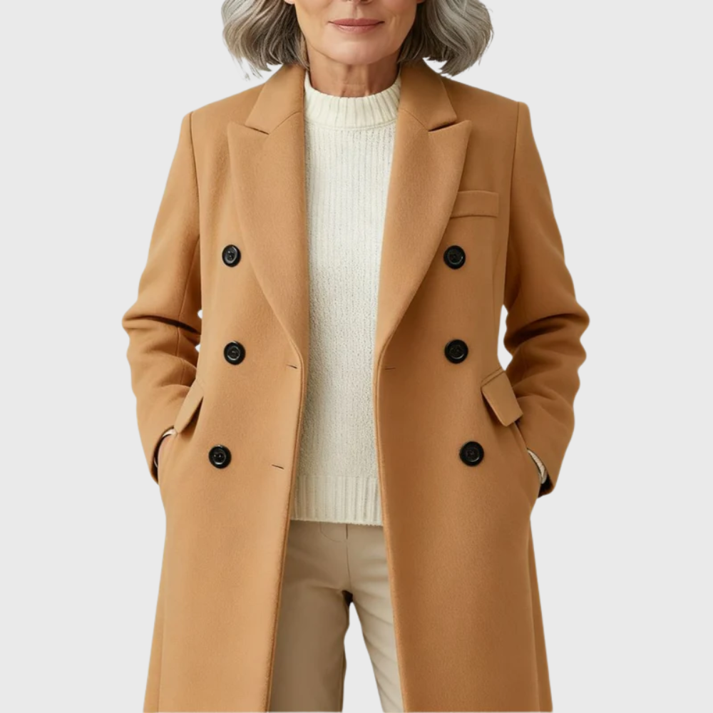 Women’s Slim Double-Breasted Longline Coat