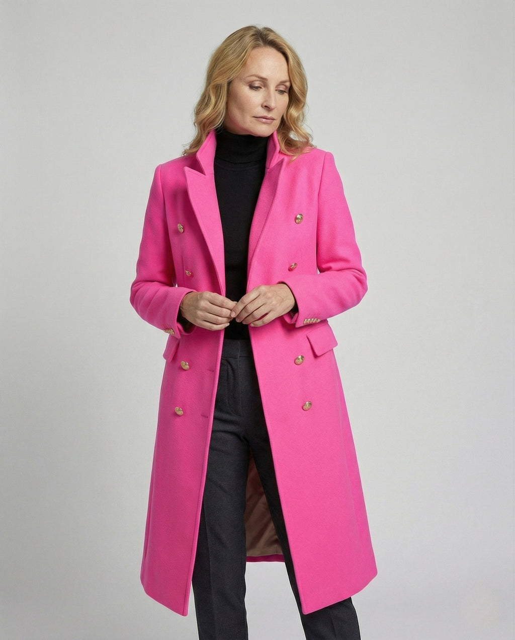 Women’s Double-Breasted Longline Coat