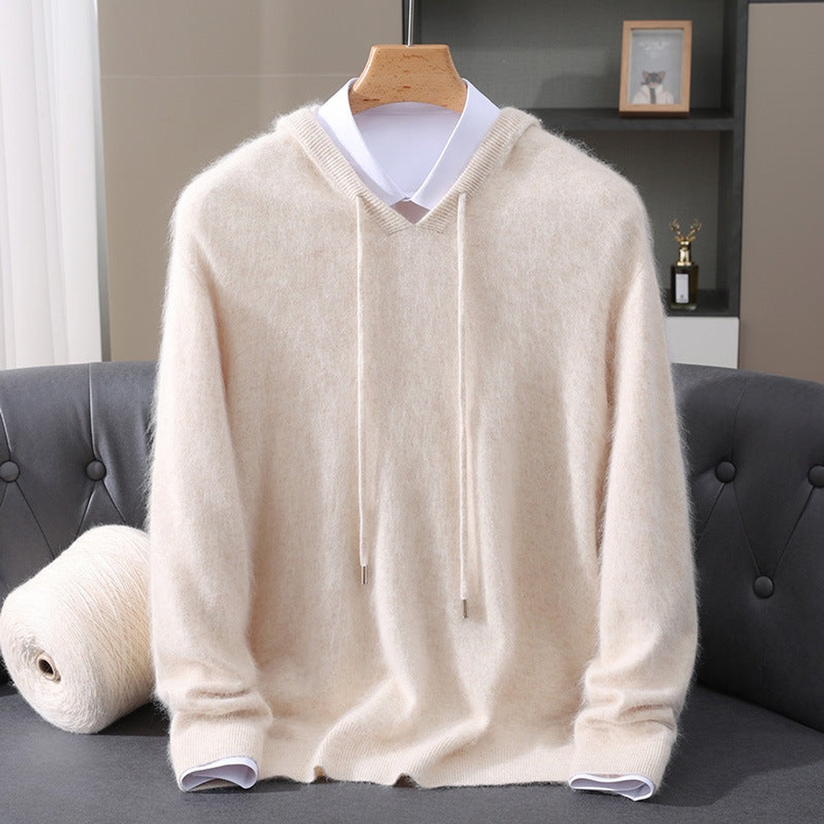 Men's Soft Knit Hooded Pullover Sweater