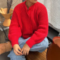 Women’s Chunky Rib Knit Crew Neck Button Cardigan