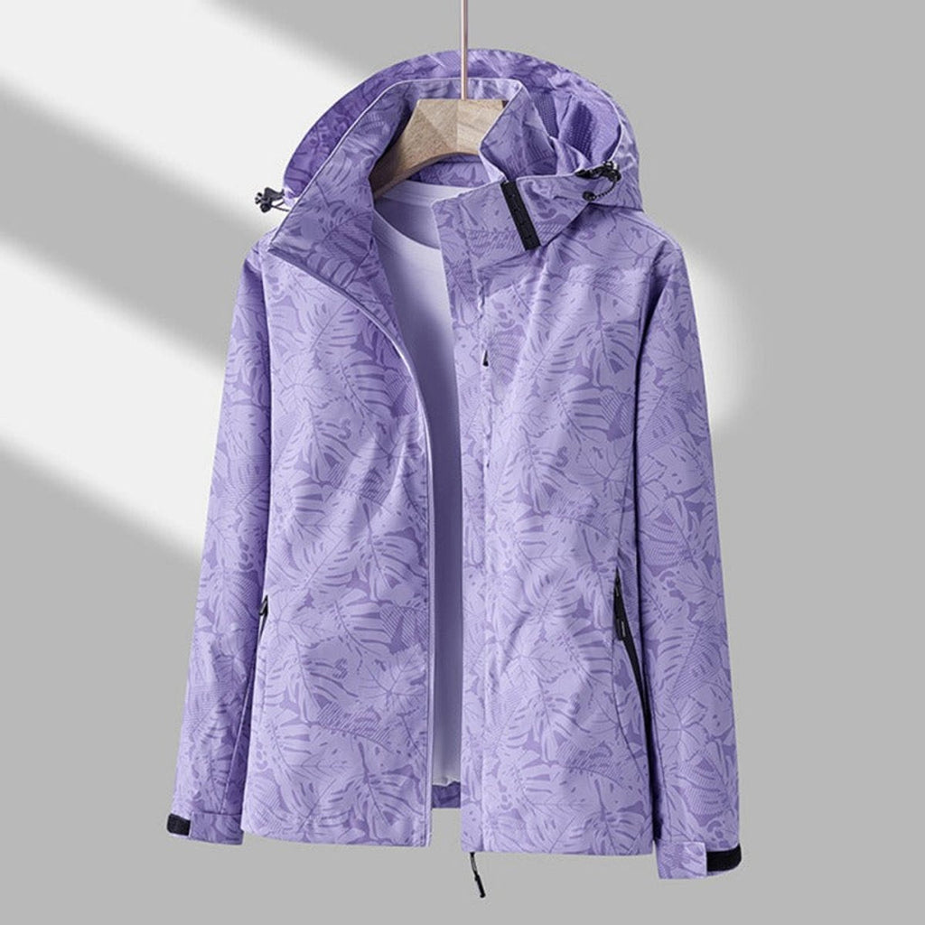 Women's Printed Windbreaker Jacket with Adjustable Hood