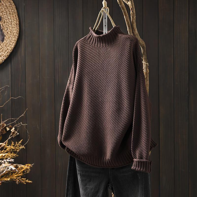 Women’s Textured Knit Mock Neck Sweater