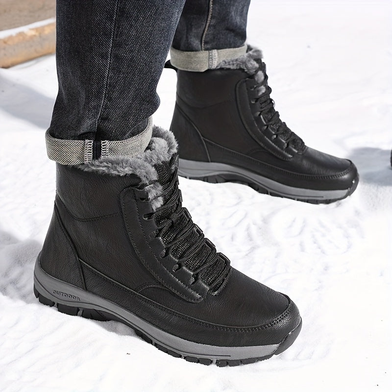 Women's Fur-Lined Lace-Up Winter Snow Boots