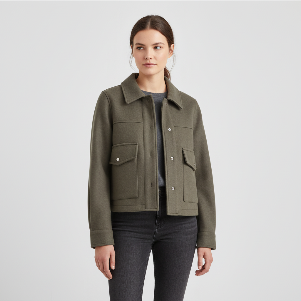 Women’s Cropped Brushed Utility Jacket