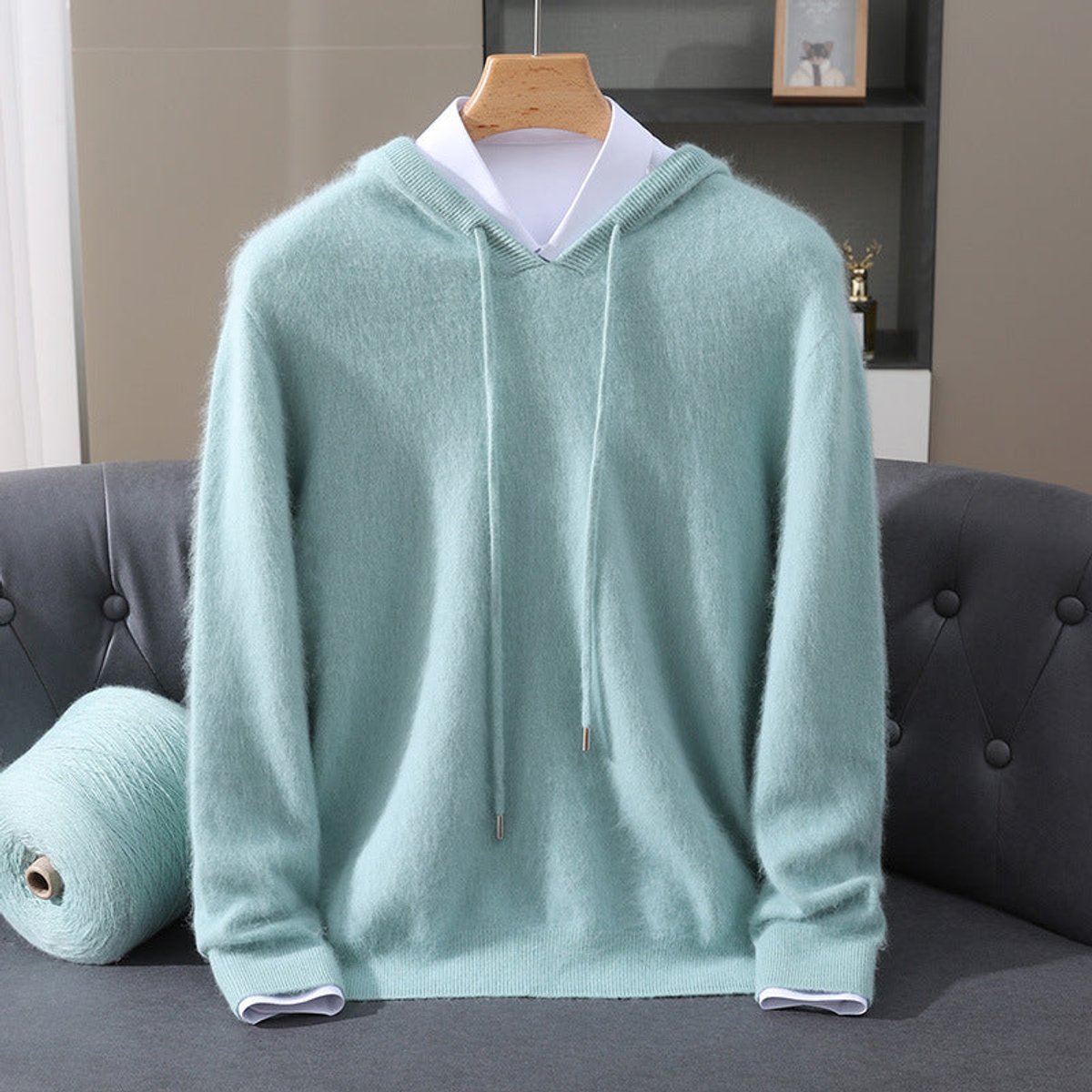 Men's Soft Knit Hooded Pullover Sweater