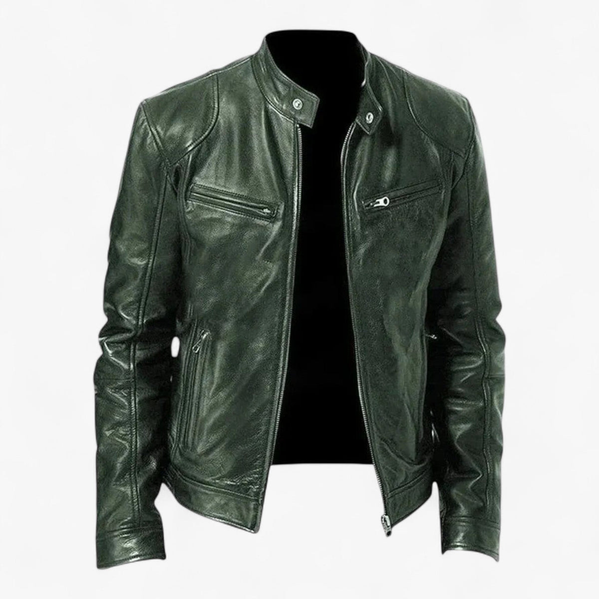 Men's Slim-Fit Moto Jacket with Zip Pockets
