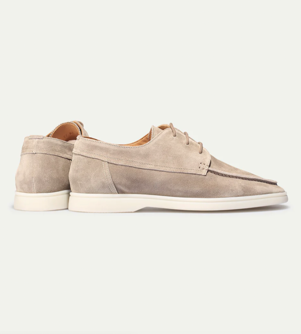 Men's Faux Suede Lace-Up Moc Toe Shoes