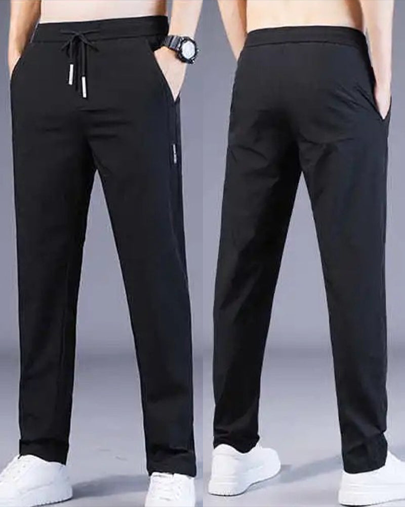 Men's Slim-Fit Tapered Joggers with Drawstring Waist