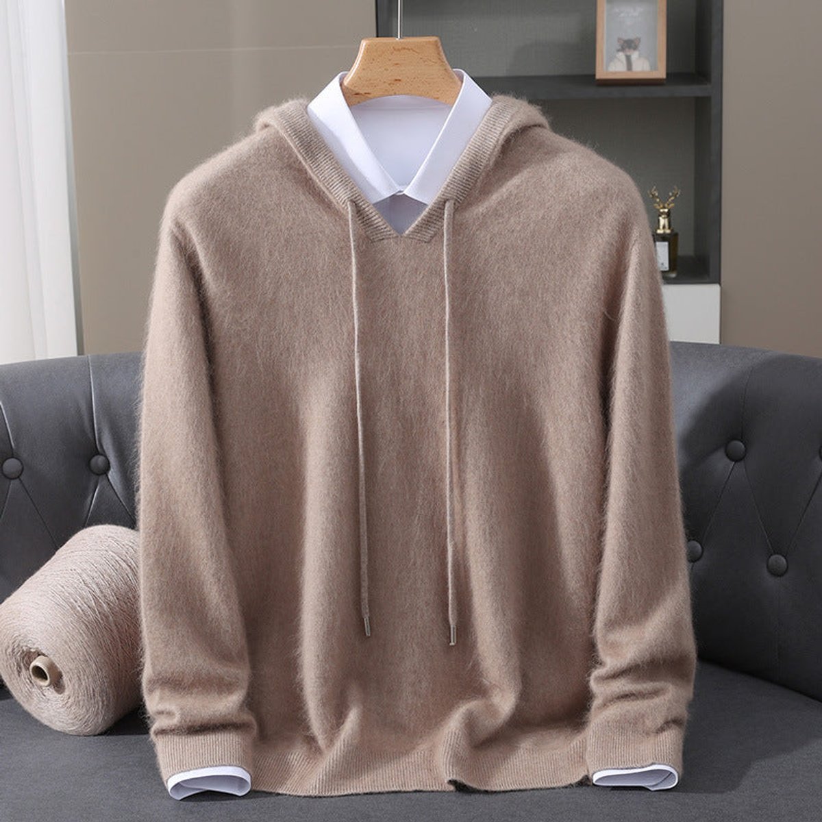 Men's Soft Knit Hooded Pullover Sweater
