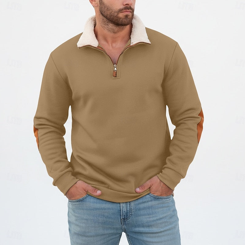 Men's Half-Zip Sweatshirt with Sherpa Collar