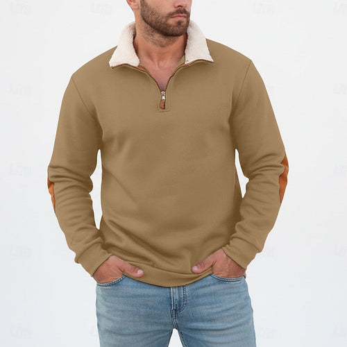 Men's Half-Zip Sweatshirt with Sherpa Collar