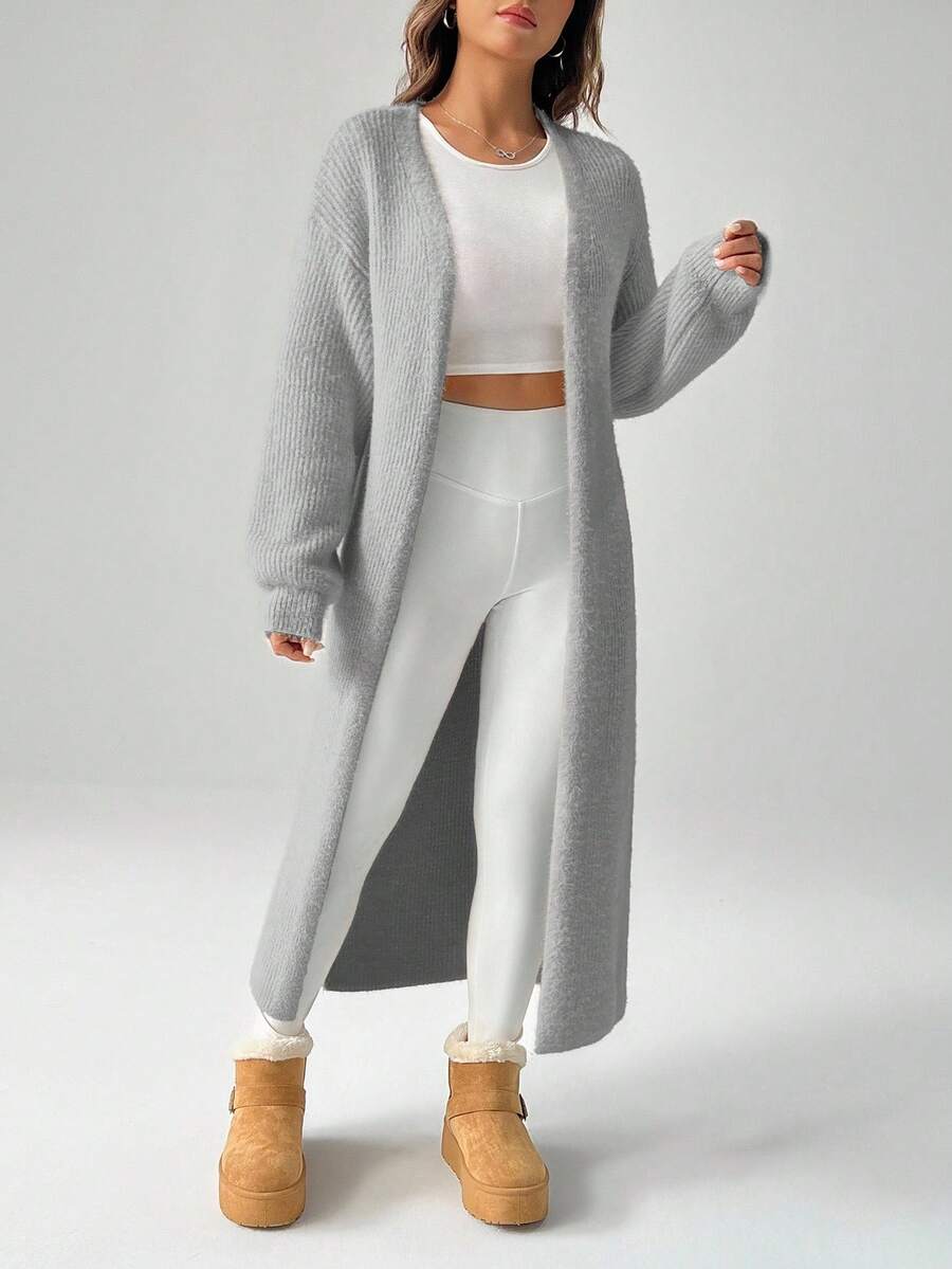 Women's Ribbed Knit Button-Front Cardigan