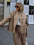 Women's Collarless Short Coat