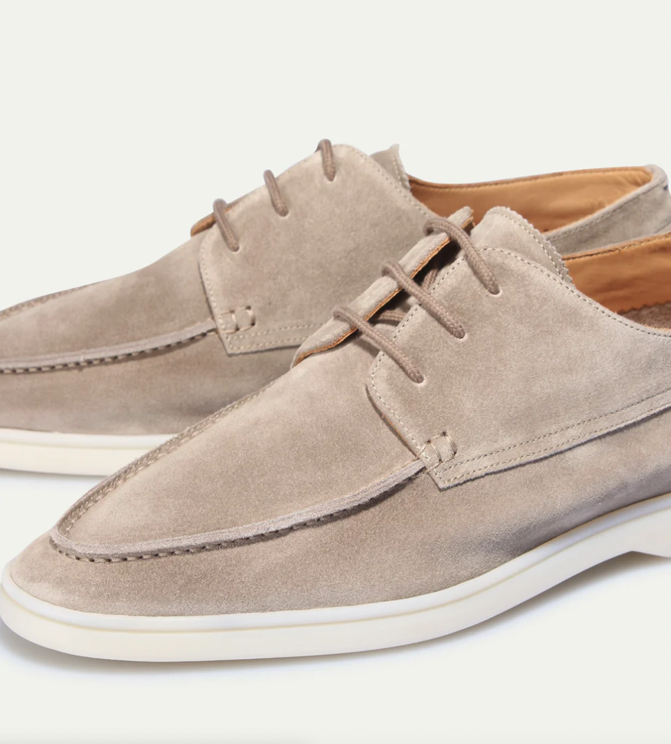 Men's Faux Suede Lace-Up Moc Toe Shoes