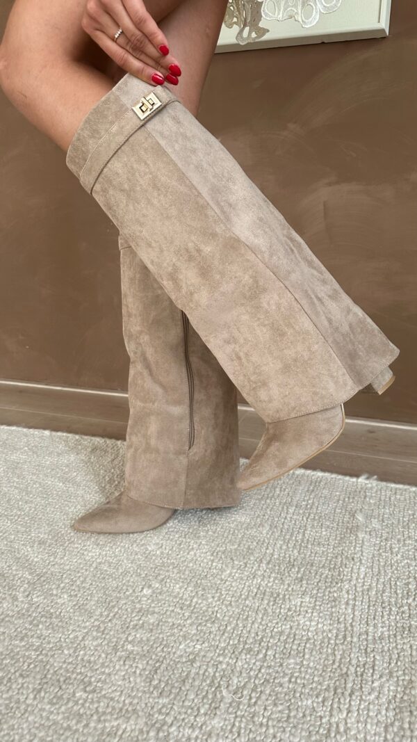 Women's Fold-Over Knee-High Boots with Lock Strap Detail