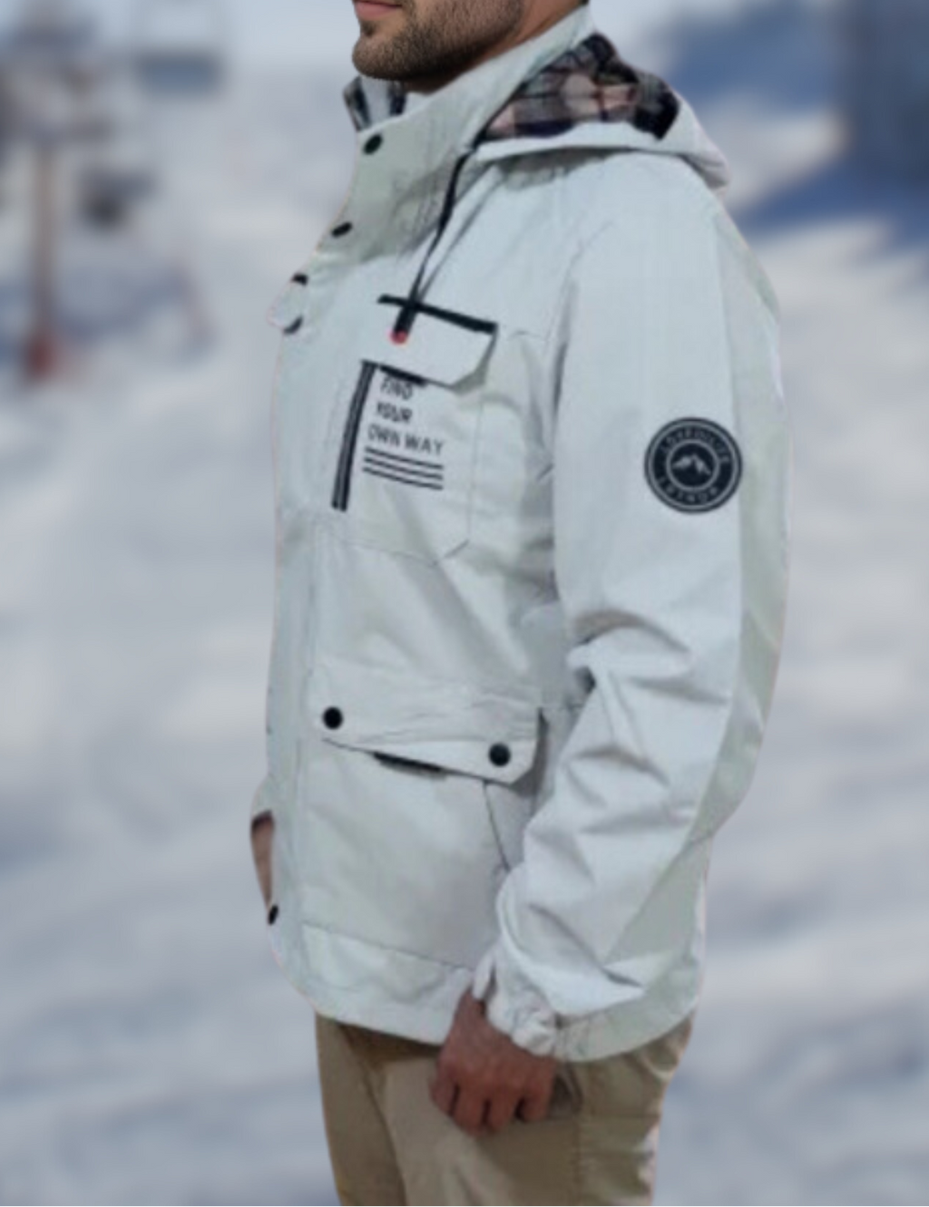 Men's Multi-Pocket Windbreaker Jacket with Stand Collar