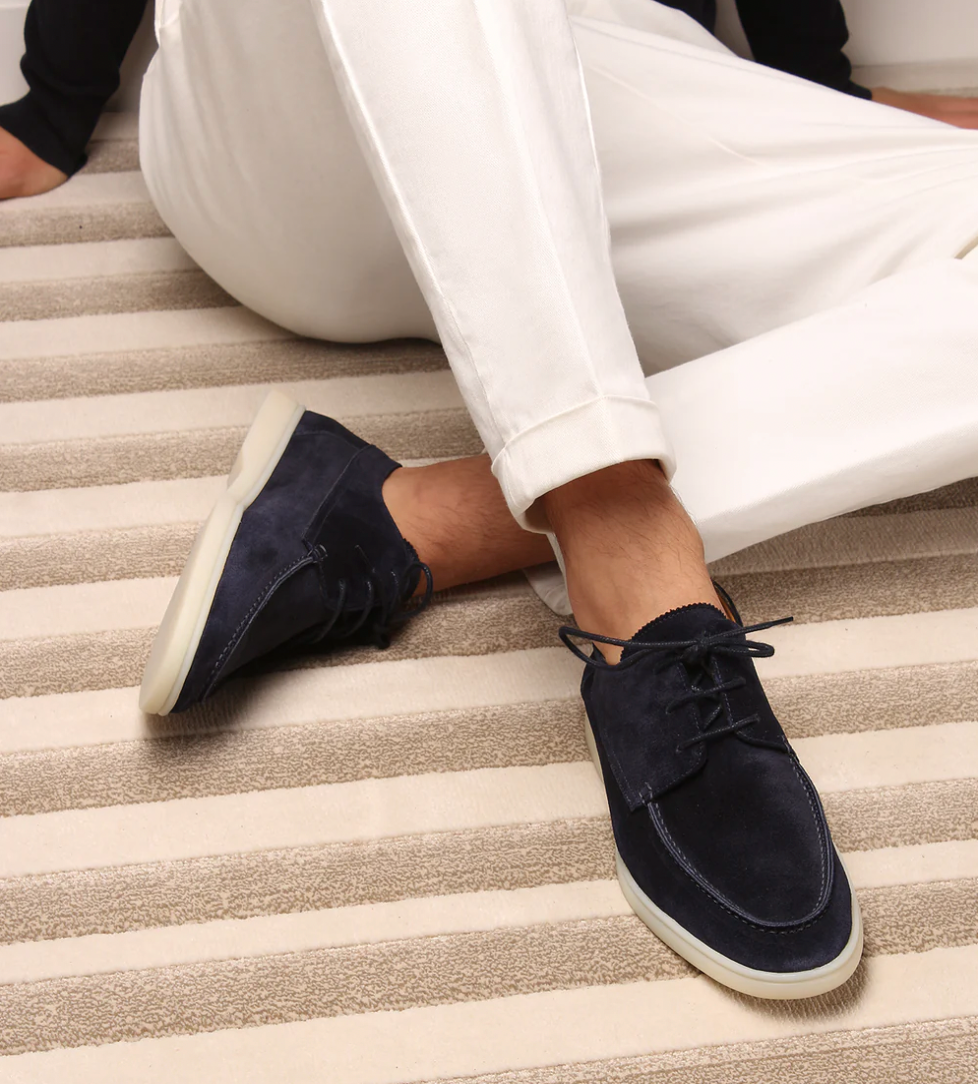 Men's Faux Suede Lace-Up Moc Toe Shoes