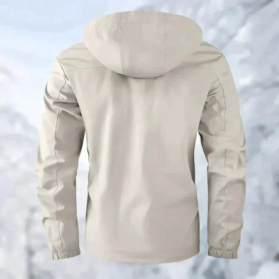 Men's Multi-Pocket Windbreaker Jacket with Stand Collar