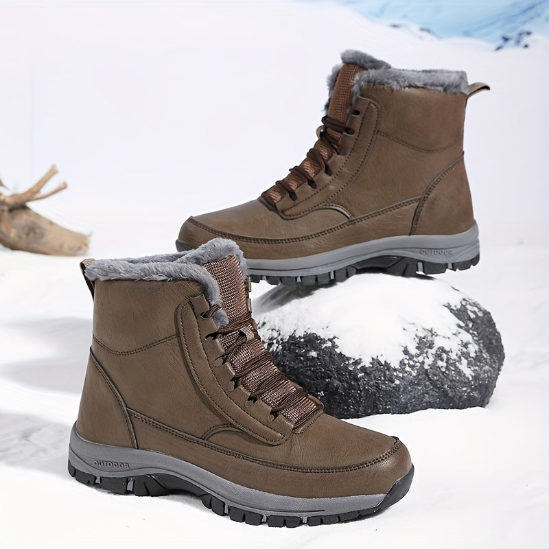 Women's Fur-Lined Lace-Up Winter Snow Boots