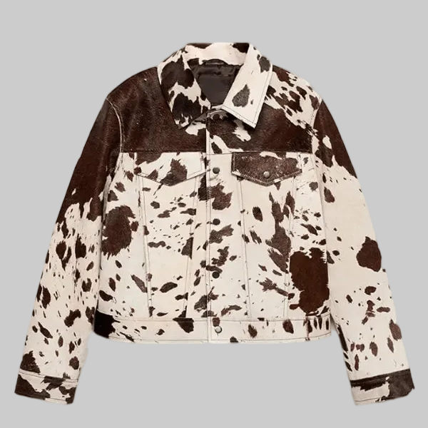 Women's Cropped Animal Print Trucker Jacket