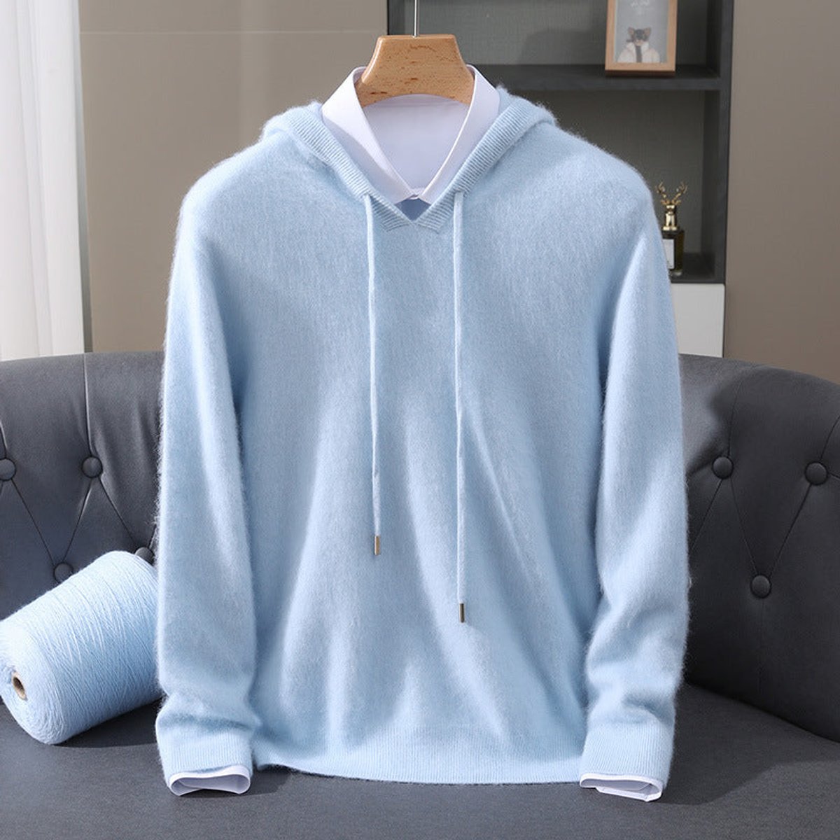 Men's Soft Knit Hooded Pullover Sweater