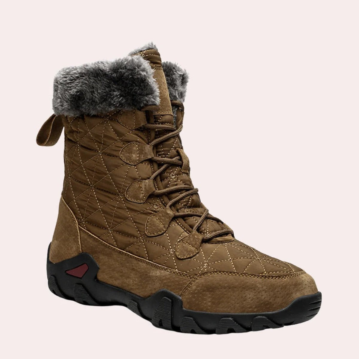 Men’s Quilted Faux Fur Lined Lace-Up Boots