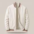Men's Varsity Style Striped Trim Bomber Jacket