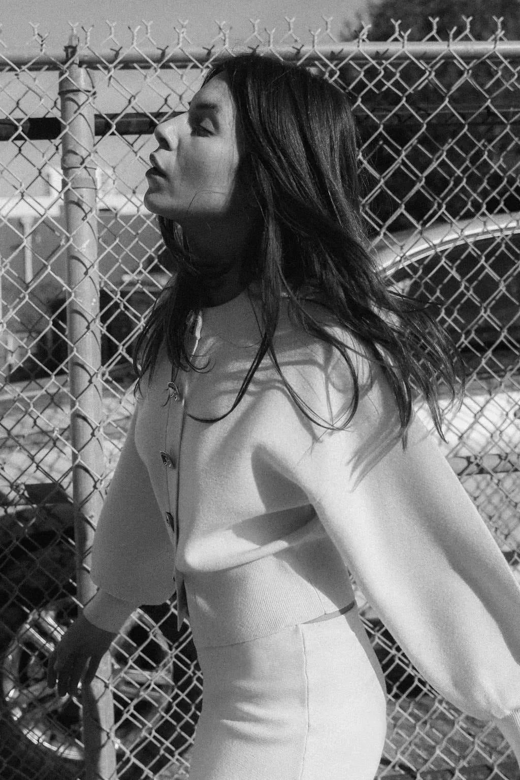 Women's Cropped Cardigan with Statement Jewel Buttons