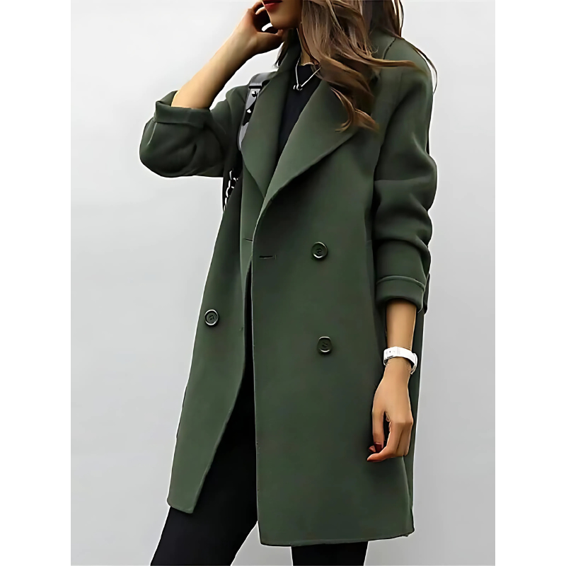 Women’s Relaxed Longline Double-Breasted Coat