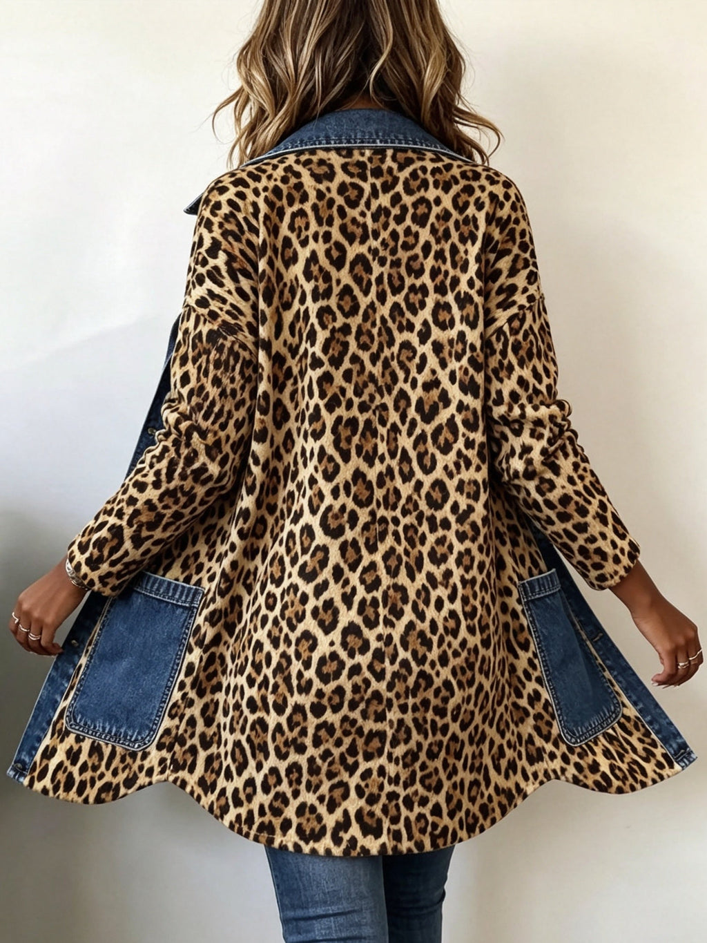 Women’s Jacket with Denim Trim and Pockets