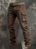 Men's Rugged Cargo Trousers with Flap Pocket Detail