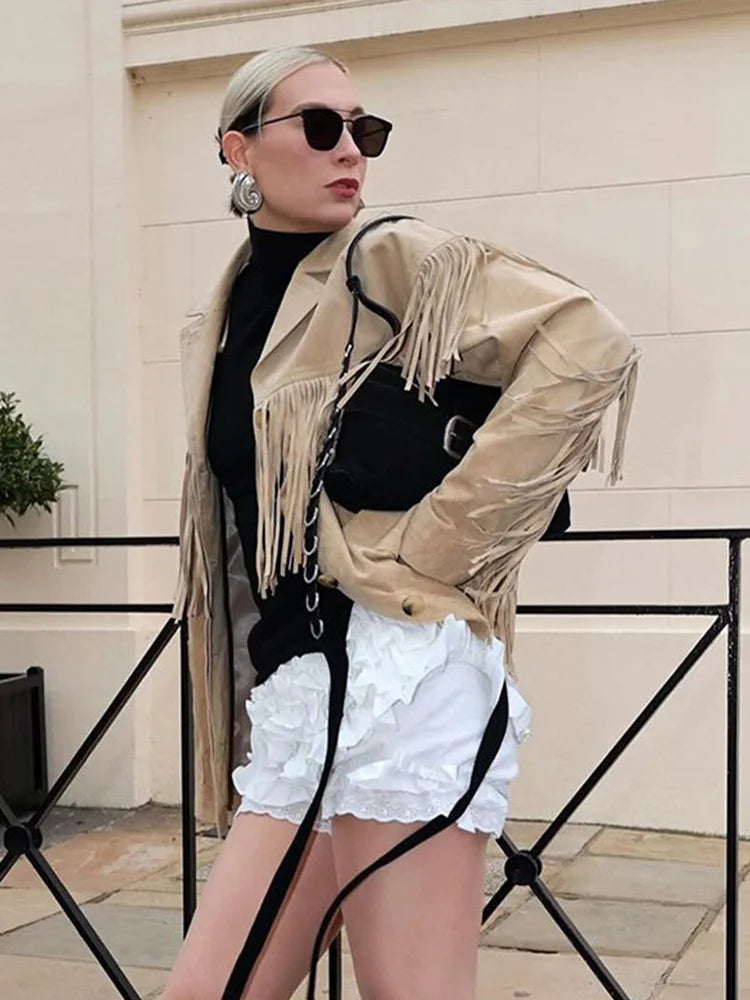 Women's Faux Suede Fringe Jacket