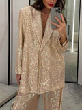 Women's Sequin Oversized Blazer Jacket