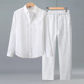 Men's Two-Piece Button-Up Shirt and Trouser Set