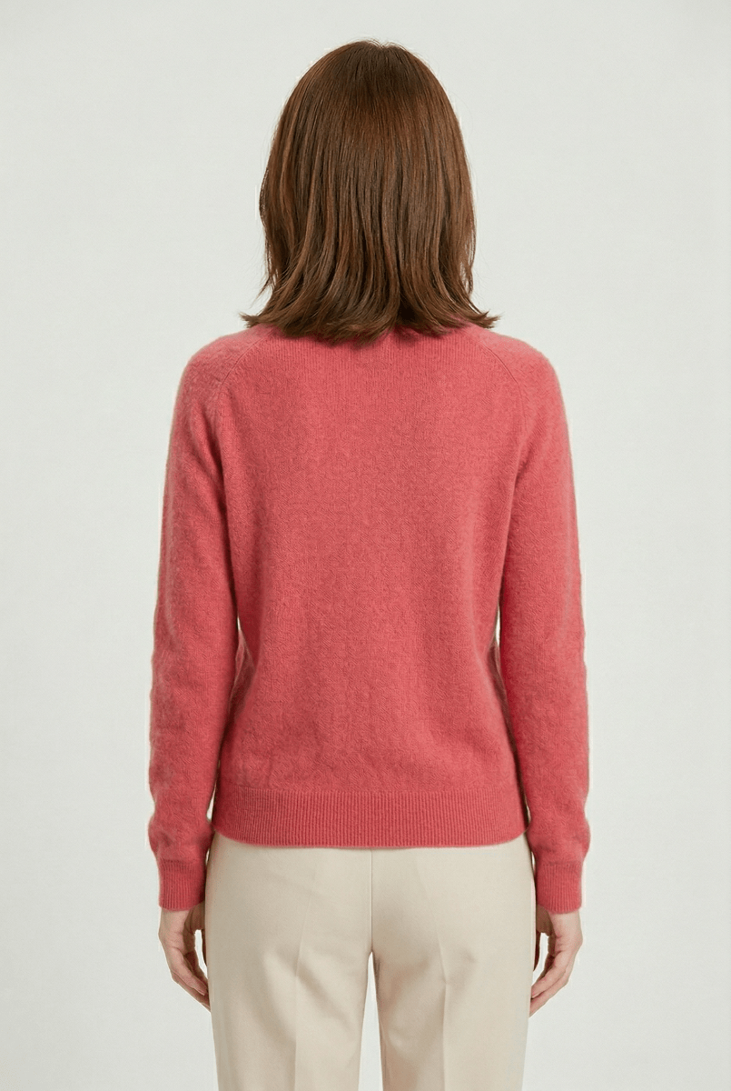 Women's Classic Button-Front Knit Cardigan with Round Neck