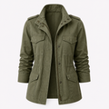 Women's Cinched Waist Utility Jacket with Flap Pockets