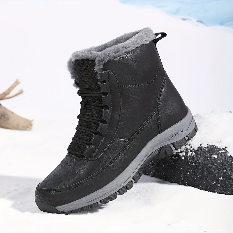 Women's Fur-Lined Lace-Up Winter Snow Boots