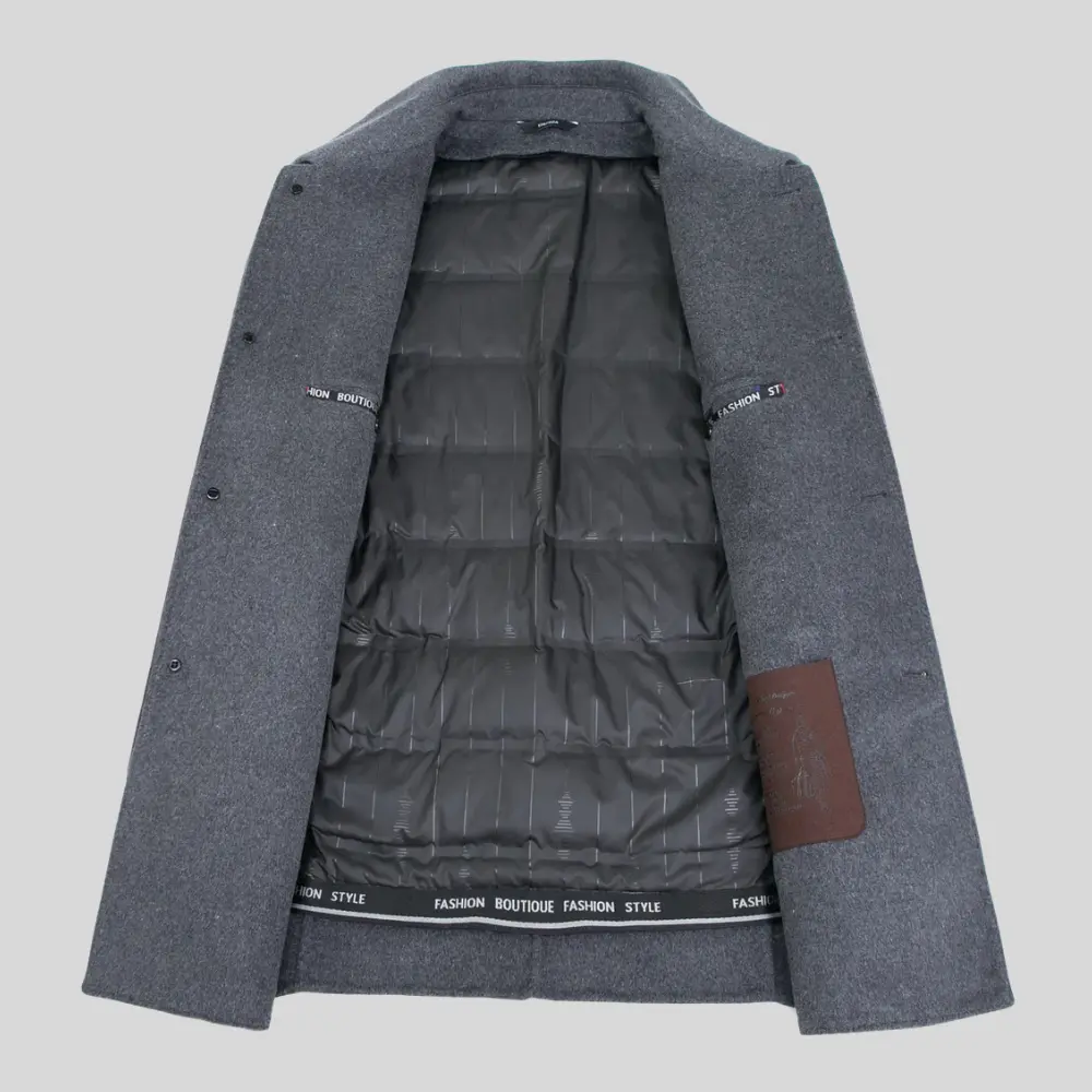 Men's Single-Breasted Overcoat with Flap Pockets